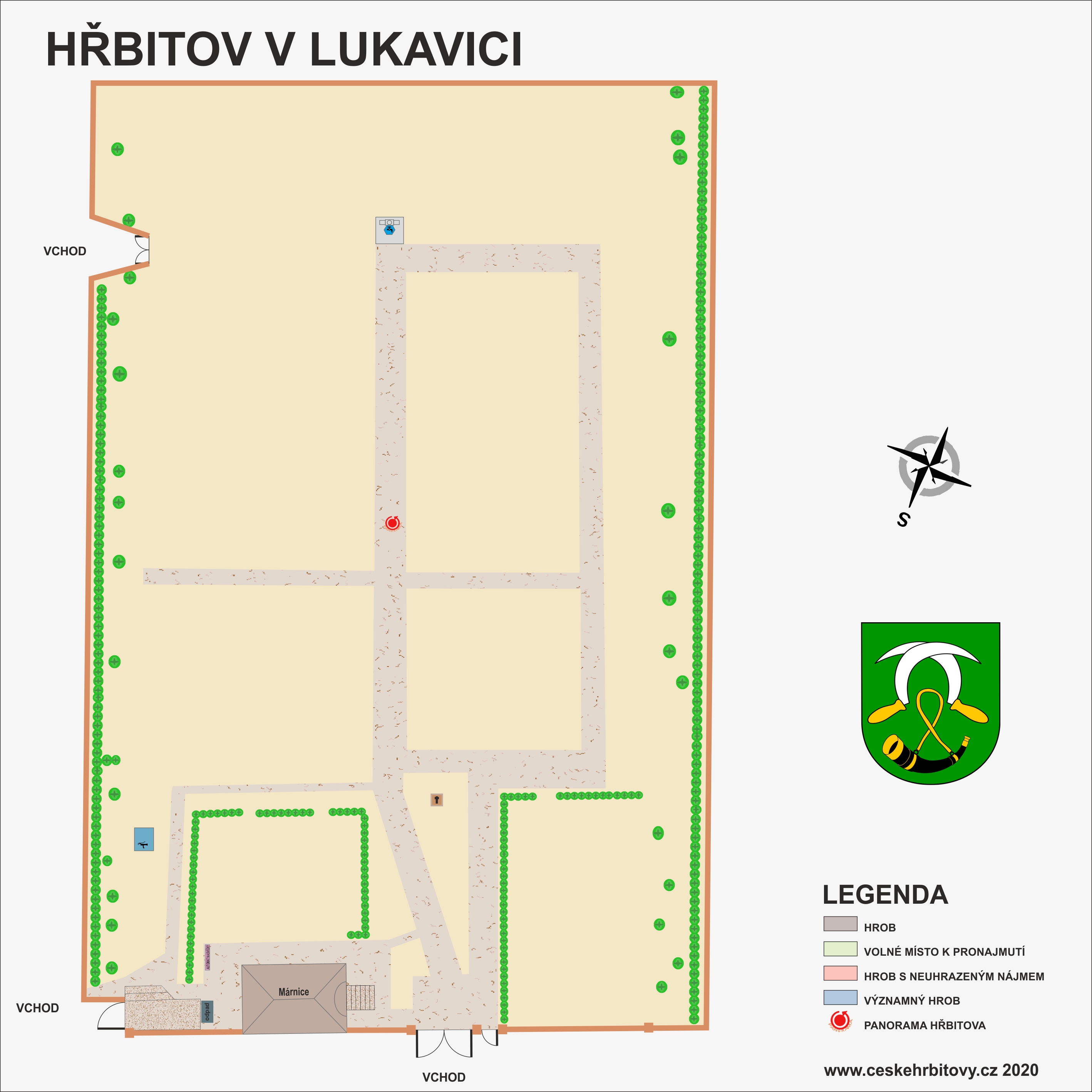 Mapa hřbitova Lukavice