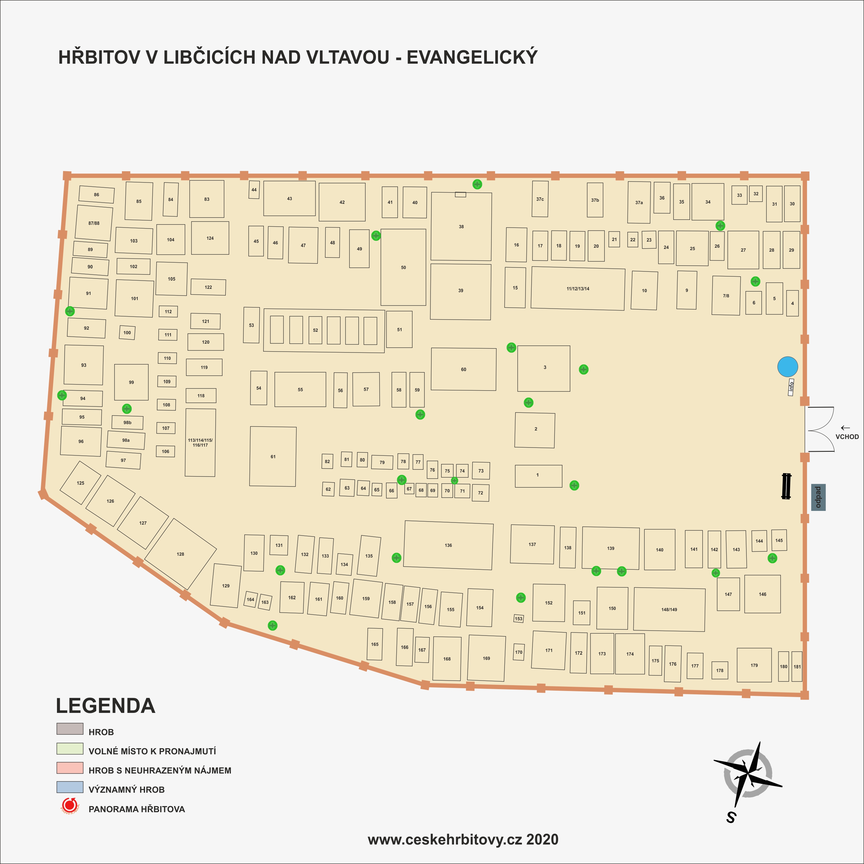 Mapa hĹ™bitova Evangelický